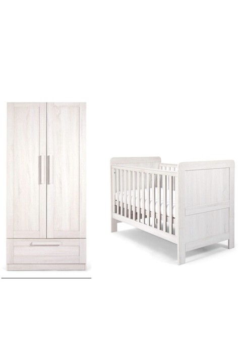 Atlas 2 Piece Cotbed Set with Wardrobe- White image number 1